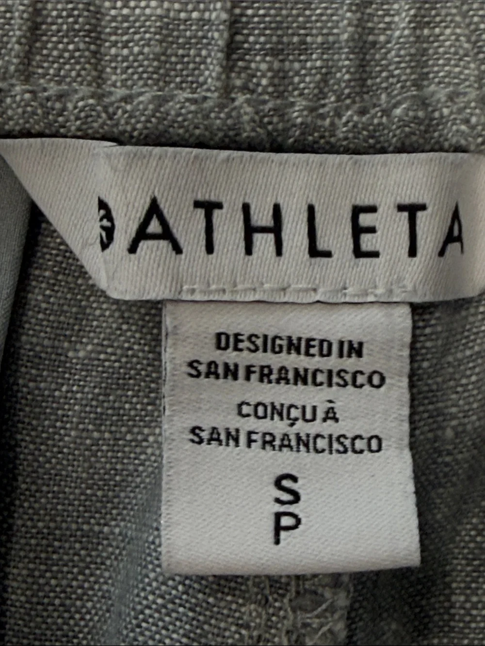 Athleta Light Gray Drawstring Linen-Blend Chinos 100%linen SP